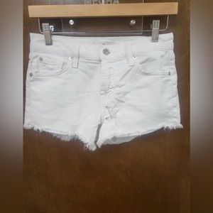 7 For All Mankind White Denim Shorts